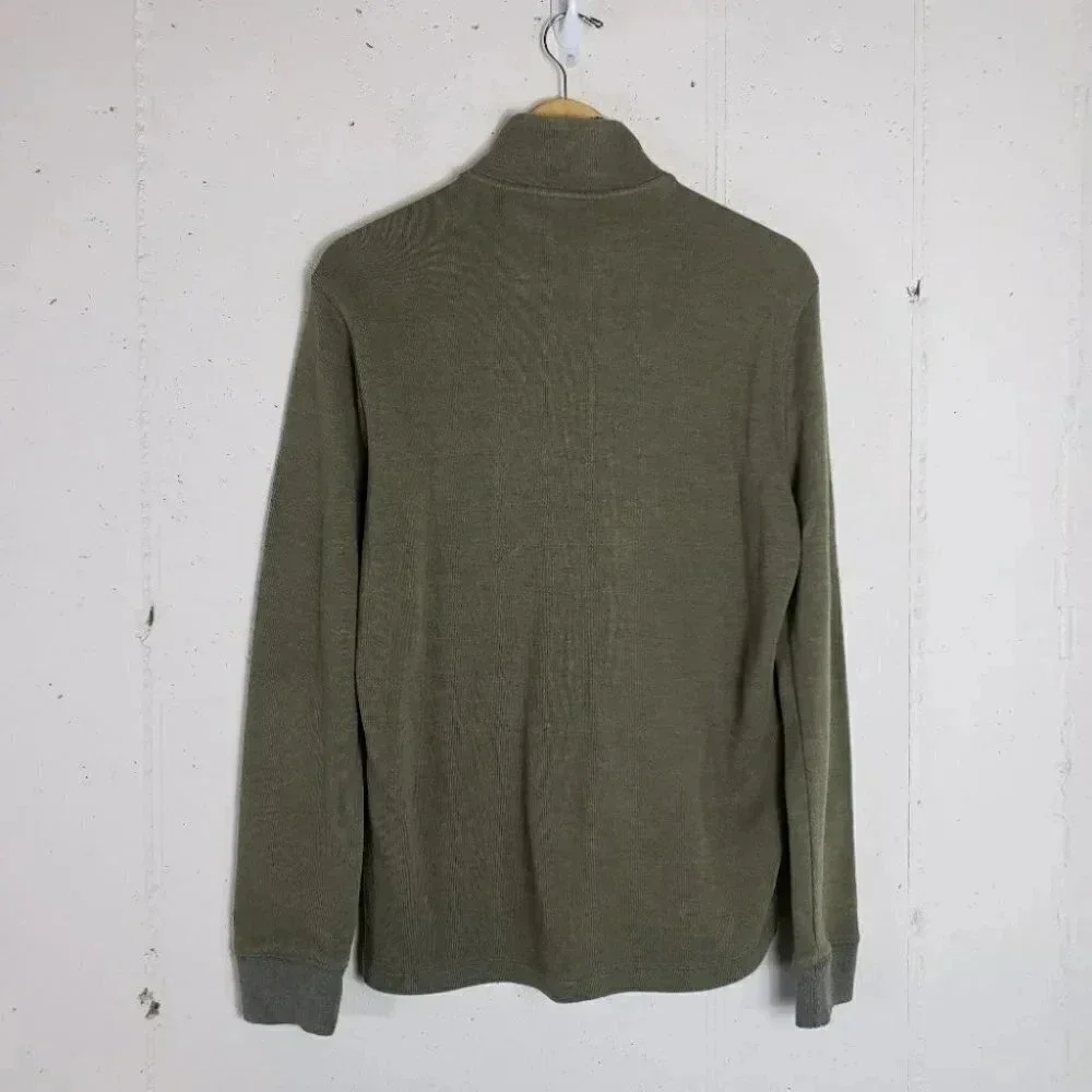 Banana‎ Republic M green 1/4 neck button sweater